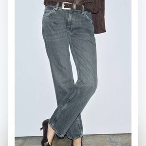Zara Women's Straight Leg Gray Jeans